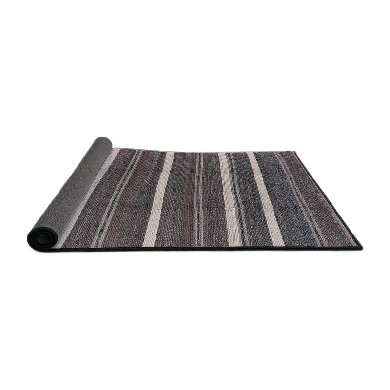 Tapis gris à rayures Ellijay, Rond 7 pi
