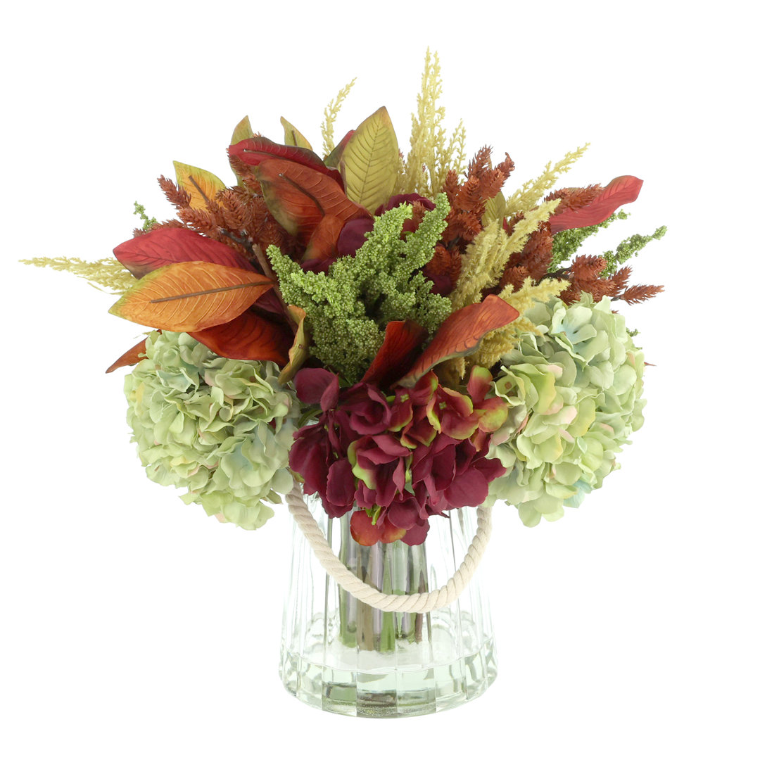 Fall Floral Arrangement with Hydrangeas and Heather Primrue