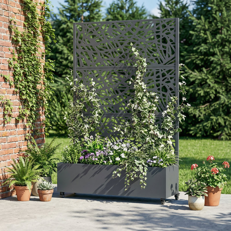 Boîte à fleurs Eurel, H 72 po x l 47 po x P 16 po, Gris foncé