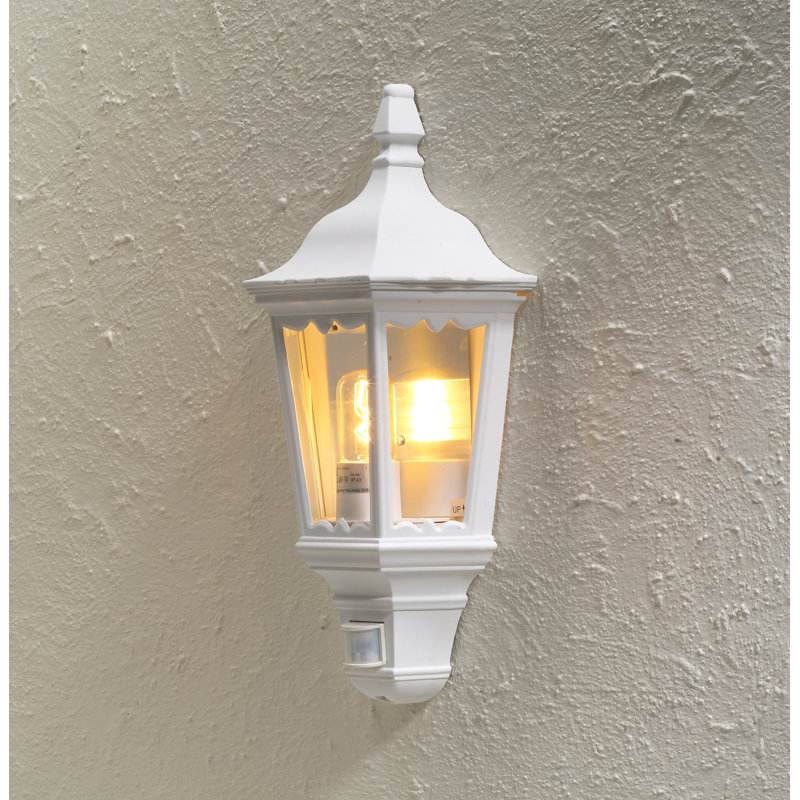 Firenze 49.5cm H Outdoor Wall Lantern, White, Motion Sensor