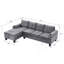Ensemble de canapé modulaire pour salon avec méridienne en forme de L, porte-gobelet et main gauche avec méridienne de rangement moderne 4 places (gris)-1463976277