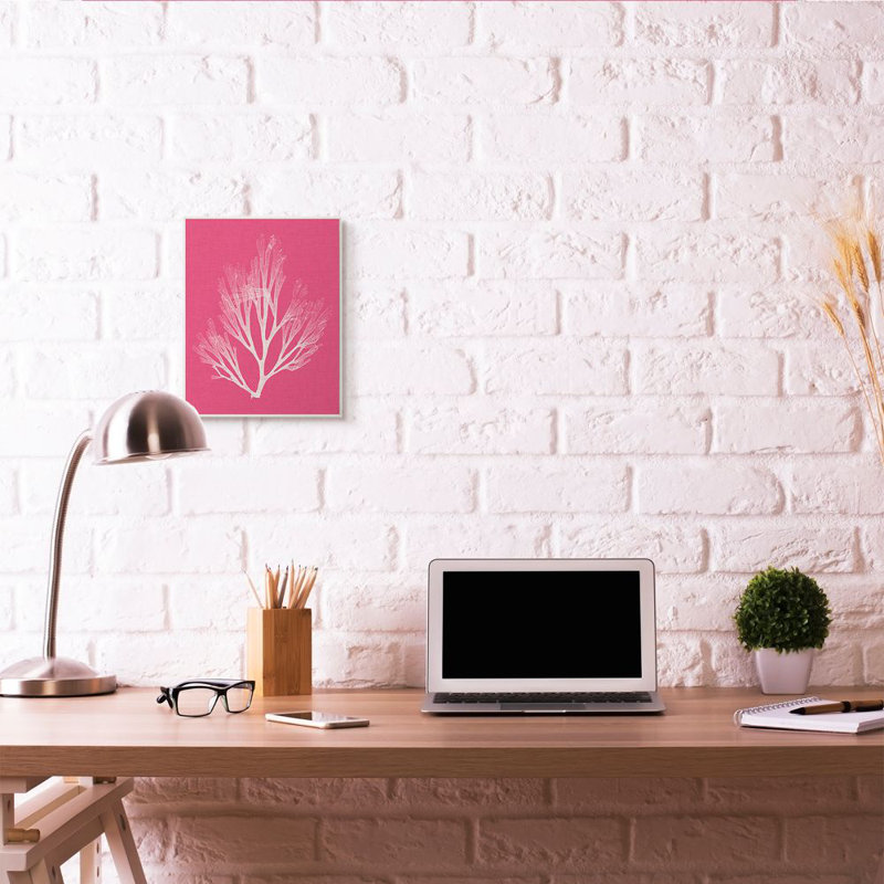 « corail », reproduction d’impression en magenta blanc beach, H 10 po x l 15 po, Plaque murale