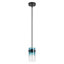 Luminaire suspendu cylindrique moderne 1 lumière avec abat-jour en verre bleu dégradé pour îlot de cuisine
