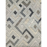 Hand Knotted Abstract Area Rug in Nickel/Gray