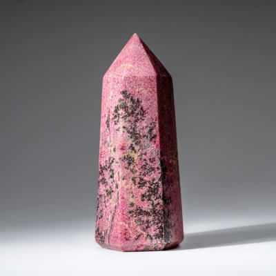 Véritable pointe de rhodonite impériale polie authentique de Madagascar (2,8 lb)