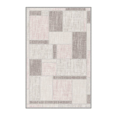 Tapis en polyester de qualité supérieure (5,2 x 7,5 pi), 100% antibactérien, antidérapant, 0,3 po de hauteur | Lavable à la machine, impression numérique 3D, tapis tissé durable | Idéal pour le salon, la chambre à coucher et les espaces repas