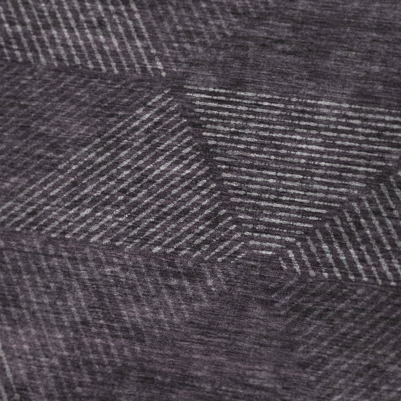 Jeté géométrique Addison Sherpa ASB777, Aubergine