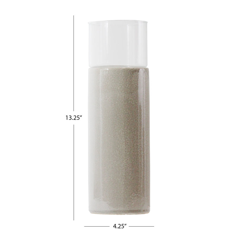13.25'' H Concrete / Cement Tabletop Votive Holder, Light Gray