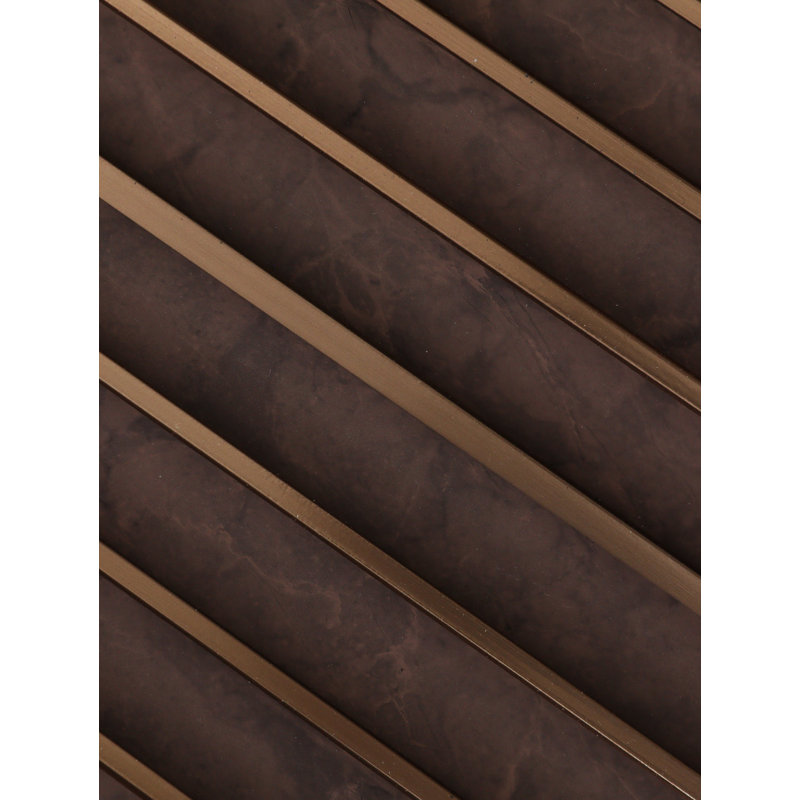 Panneau mural à lattes cannelé - résistant à l'humidité, H 96 po x l 8 po, Mocha Marble