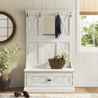Lana 45 " Wide Hall Tree with Storage Bench and Cabinet(s)