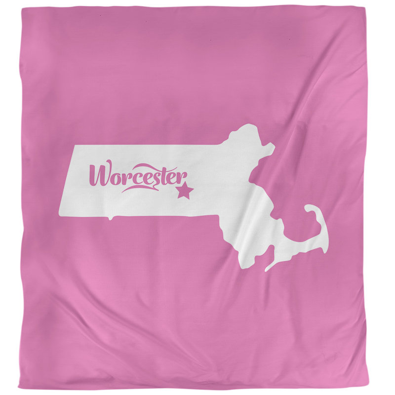 Housse de couette simple Massachusetts, Housse de couette pour grand lit, Rose, Microfibre