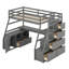 Lit mezzanine avec tiroirs, tablettes et bureau-533207086