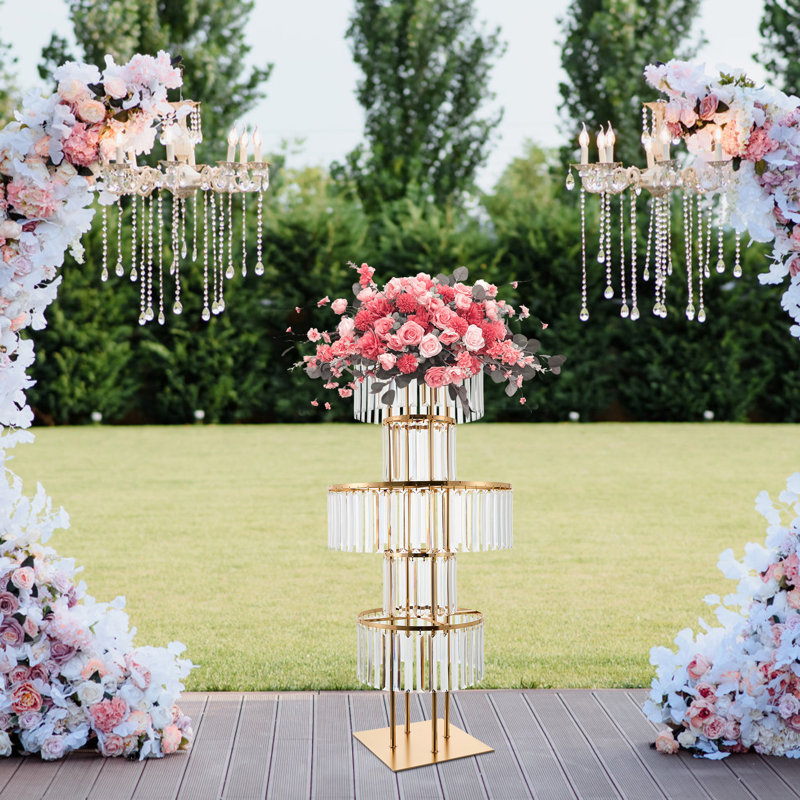 5 Tier Flower Stand For Wedding Reception Birthday Party Events Home Decor, Gold