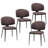 Modern Upholstered Faux Leather Dining Chairs with Metal Legs (Set of 4)-2010121206-2010635157