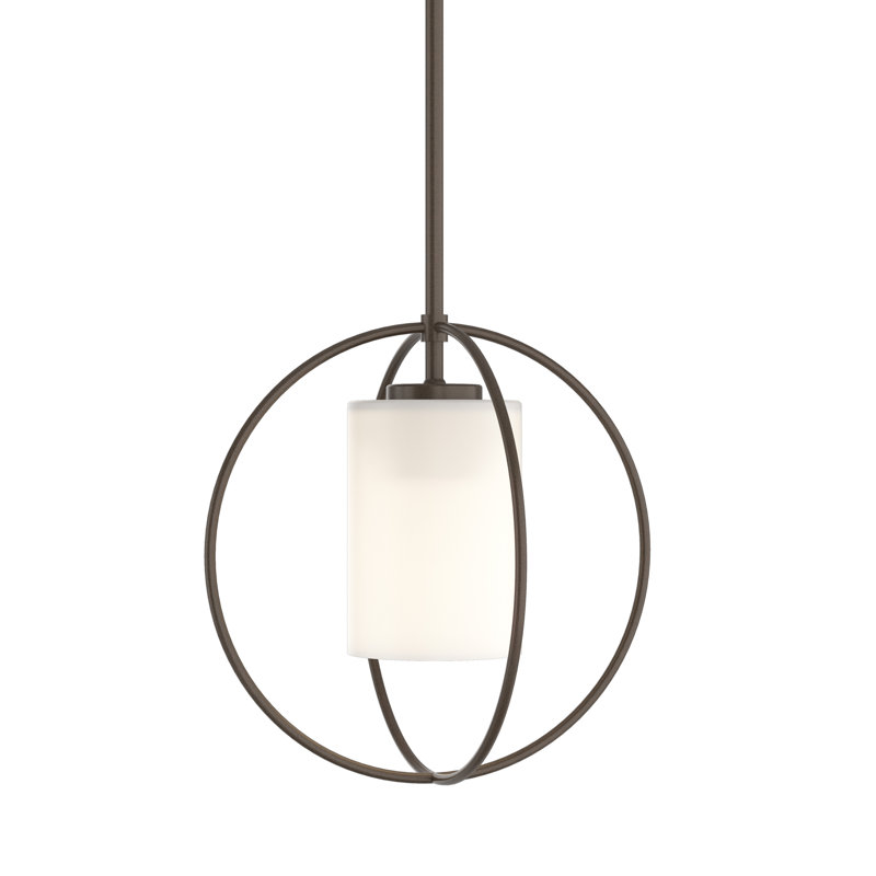 Interlude 1 - Light Unique/Statement Globe Pendant, Seeded Clear, Bronze