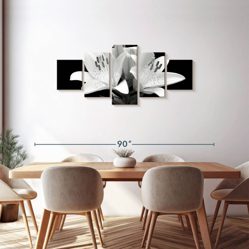 Grey Floral, 30" H x 68" W