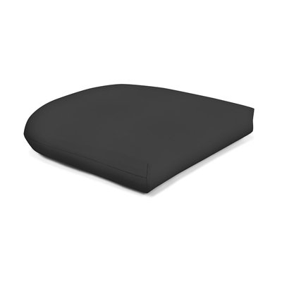 Coussin de chaise décontracté pour l'extérieur en osier Sunbrella résistant à la décoloration et à l'eau pour les chaises de salle à manger en osier et les sièges de solarium, l 19,5 po x P 19,5 po, épaisseur de 2,5 po, réversible, toile noire