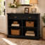 Console Olmsted Farmhouse avec tiroirs et tablettes de rangement ouvertes-1489729840