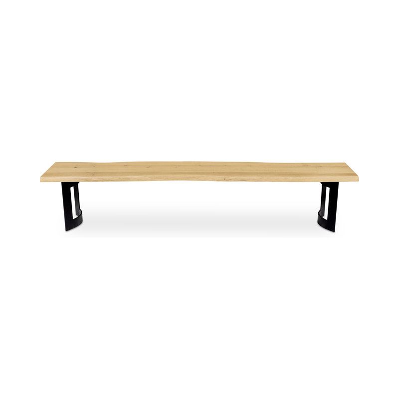 Kenmore Solid Wood Bench, 18.5" H x 92" L x 15" D, Brown/Black