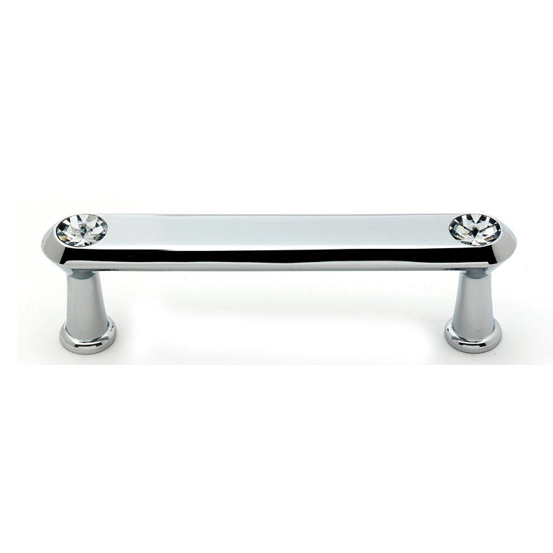 Contemporary 3 1/2" Center to Center Bar Pull, Polished Chrome, 3"