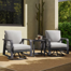 Keambria 2 - Person Aluminum Sliver Gray Outdoor Seating Group with Cushions