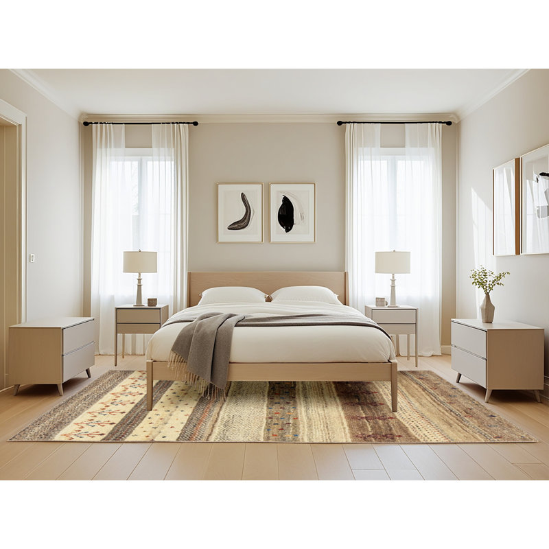 Tapis beige / gris, Rectangle 5 pi x 8 pi