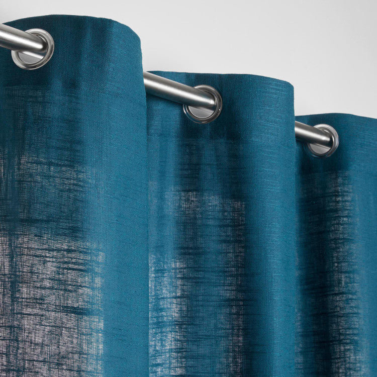 Bellavista Semi Sheer Curtain Single Panel, Width 138 x Drop 350cm, Deep Turquoise