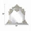 Miroir de commode Dove, 54 x 59, sculptures rococo argent classique, résine de bois