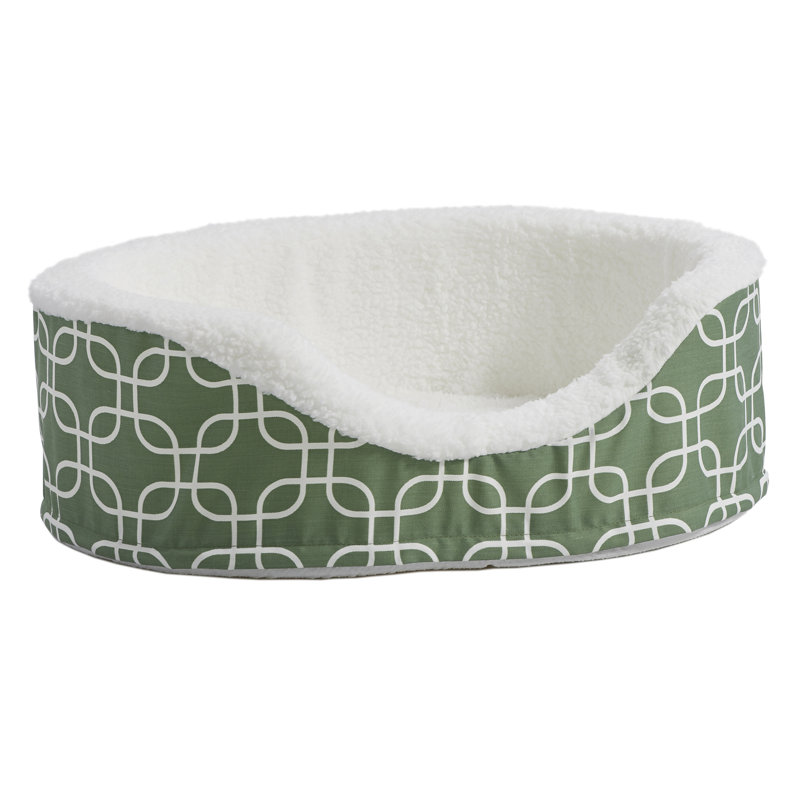 Small Green Orthopedic Fleece Elevated Pet Bed