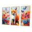 «Orange Foxes Leaf Adventure II», art mural animal renard-886901582-886901570