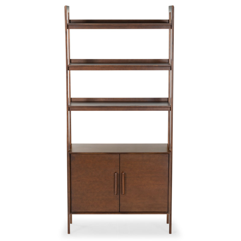 4-Tier Wood Bookcase with Doors