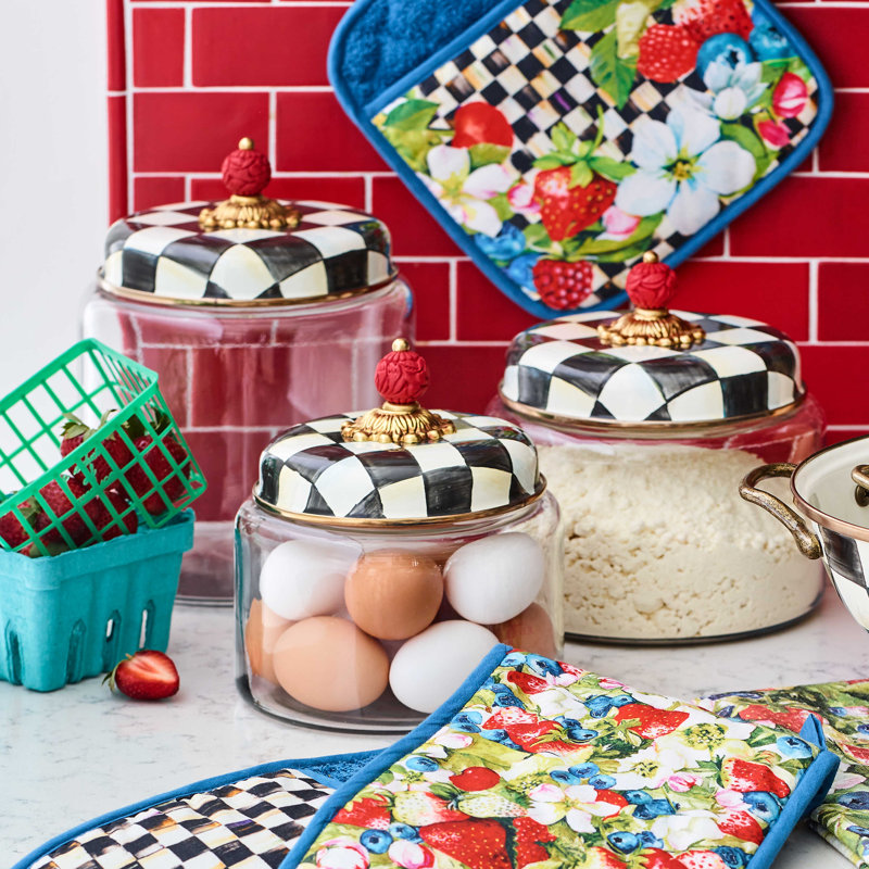 Courtly Check® Kitchen Canister, 9.5" H x 7" W x 7" D