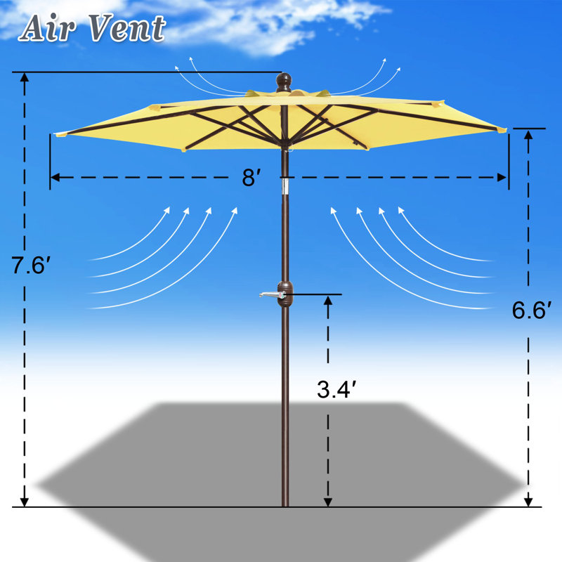 Parasol à DEL incliné pour l'extérieur, Beige