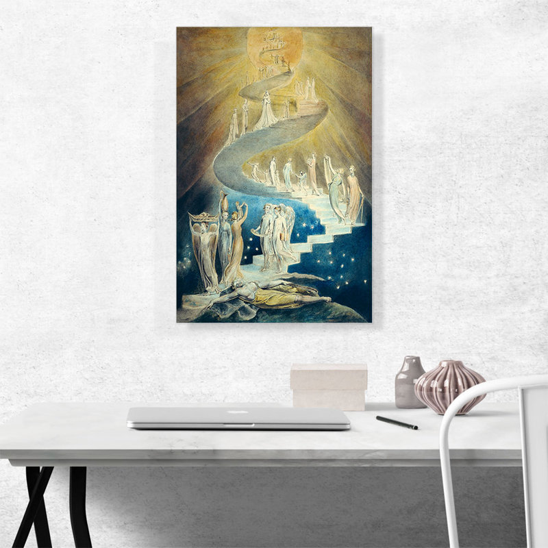 «Jacob's Ladder» par William Blake, reproduction d'art sur toile tendue, H 26 po x l 18 po x 1,5 po