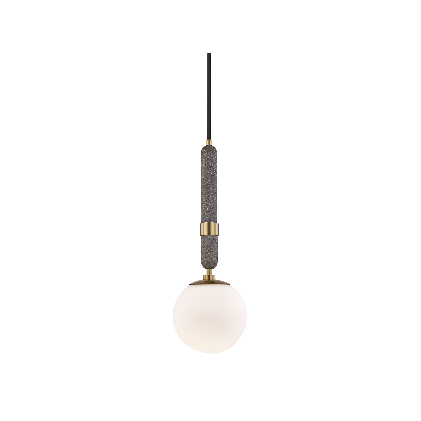 Harley Single Light Glass Pendant, Aged Brass, 20" H x 7" W x 7" D