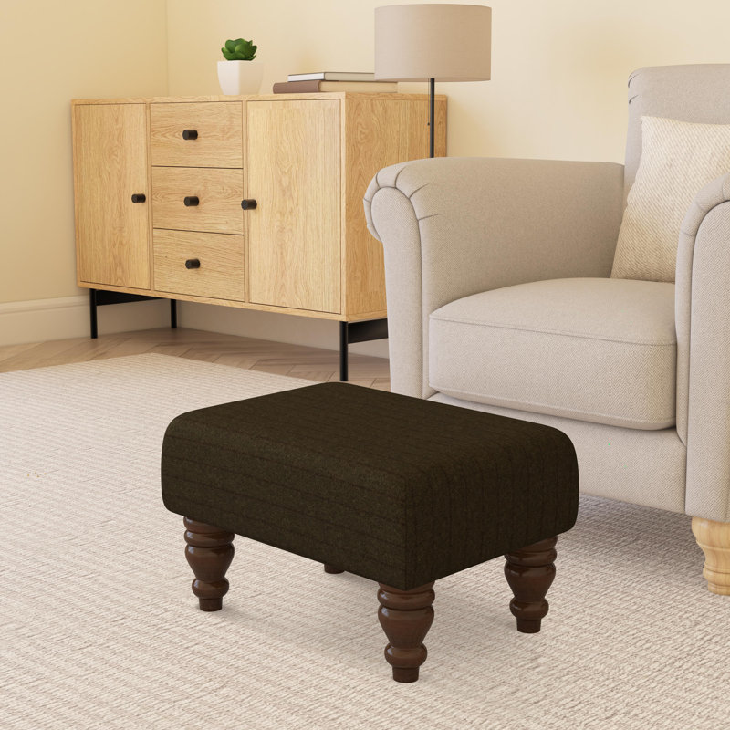 Autryville Wood Turned Leg - Pinstripe Wool, Cyprus Green, Mahogany