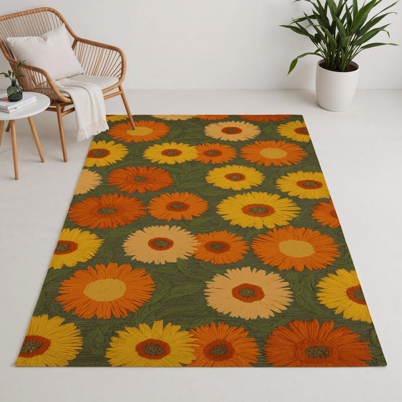 Tapis d'intérieur et d'extérieur brun Botanical, Rectangulaire 3 pi x 5 pi