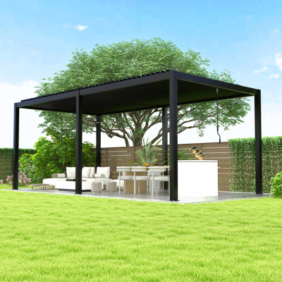 Louver Pergola 10X19ft Aluminum Frame & Steel Louvers