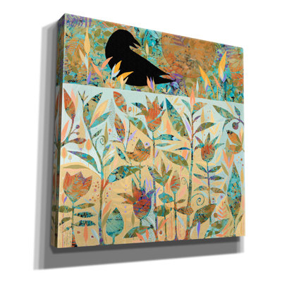  «Crow And Copper Moon» par Sue Davis, art mural sur toile, 37 po x 37 po