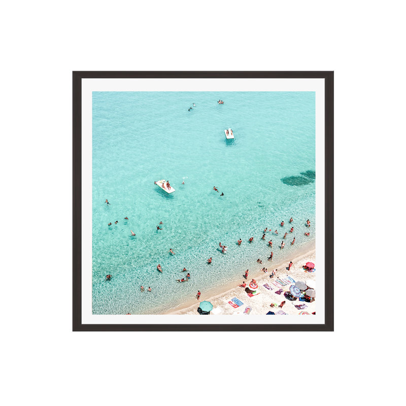 Beach People by Sisi And Seb, Espresso Floater Framed, 30" H x 30" W x 2" D, No