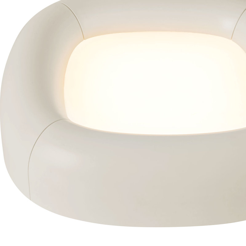 Folio 15-in Black dimmable LED Flush Mount, White