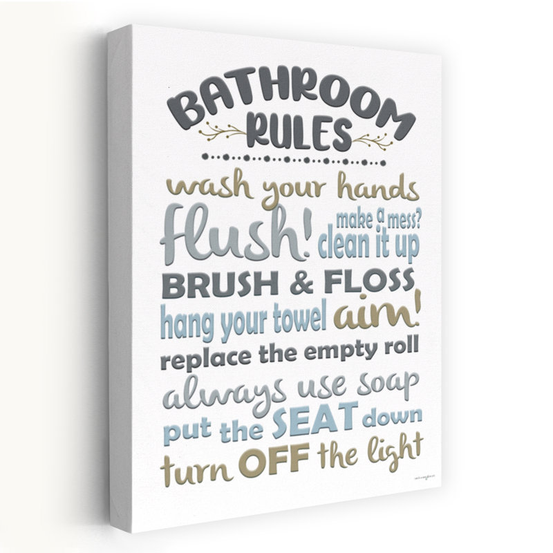 «Bathroom Rules», art abstrait contemporain, H 24 po x l 16 po