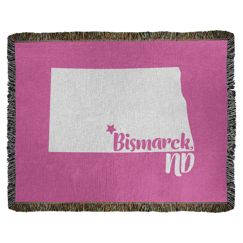 Jeté en coton bismarck north dakota, 37 po x 52 po, Rose