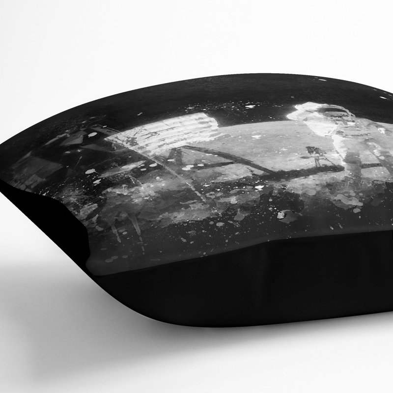 Square Throw Cushion, 40cm H x 40cm W x 15cm D, Black