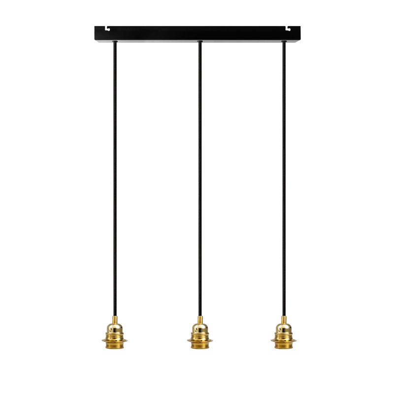 Aaden 3 - Light Kitchen Island Pendant, Black/Brass