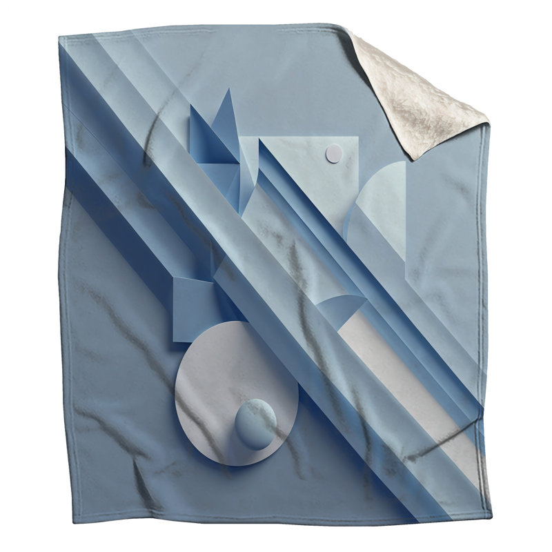 Couvertures à formes géométriques abstraites, 50 po L x 60 po H