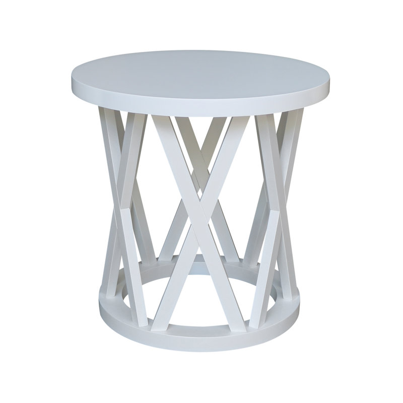 Charette Solid Wood Frame End Table, White