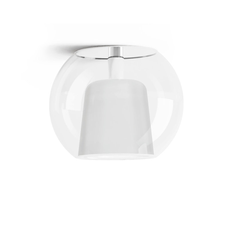 Glo, Matt White, 7.9" H x 9.8" W x 9.8" D, Transparent