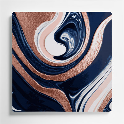 Art abstrait abstrait en métal bleu 77