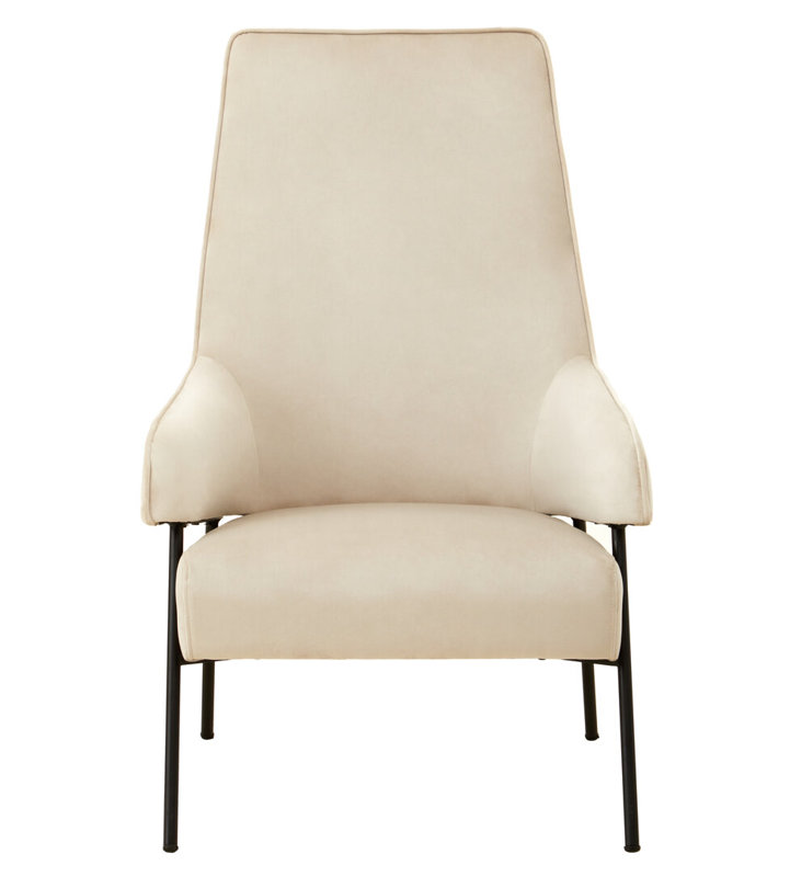 Velvet Club Chair, Cream